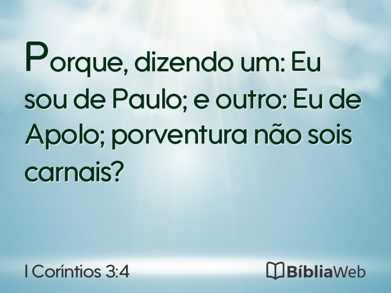 I Coríntios 3:4 em imagem para compartilhar