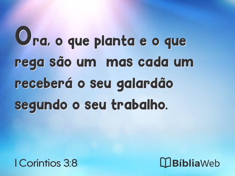 I Coríntios 3:8 em imagem para compartilhar