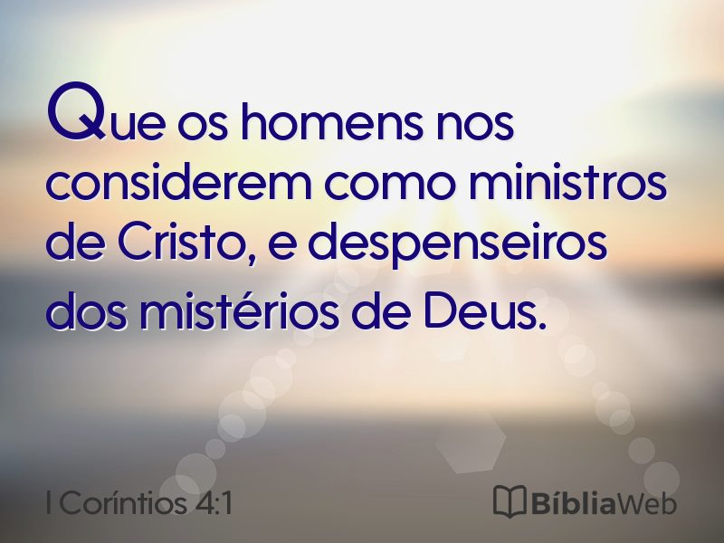 I Coríntios 4:1 em imagem para compartilhar