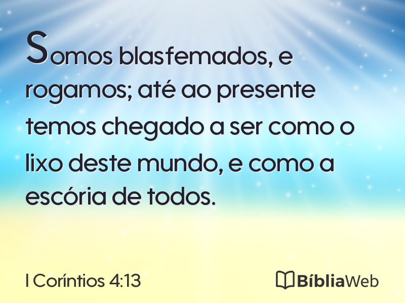 I Coríntios 4:13 em imagem para compartilhar