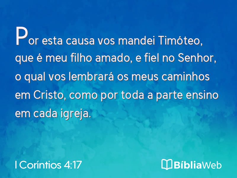 I Coríntios 4:17 em imagem para compartilhar