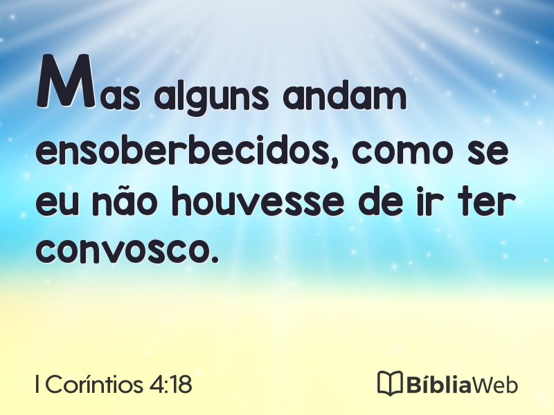 I Coríntios 4:18 em imagem para compartilhar
