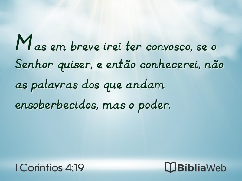 I Coríntios 4:19 em imagem para compartilhar