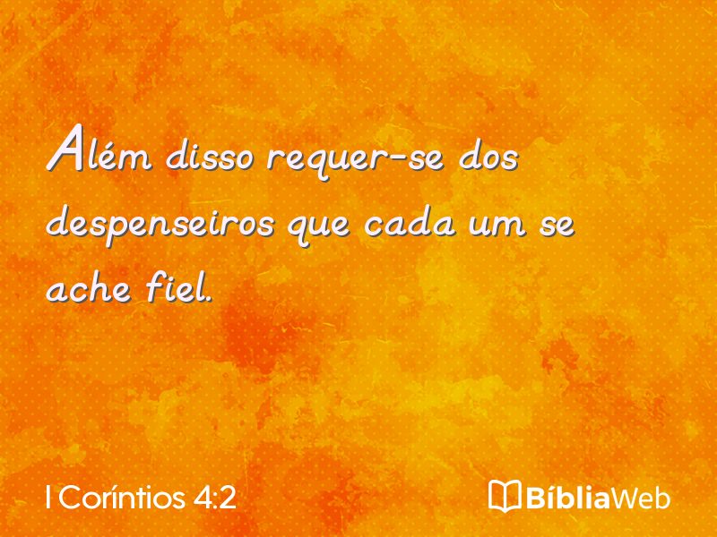 I Coríntios 4:2 em imagem para compartilhar