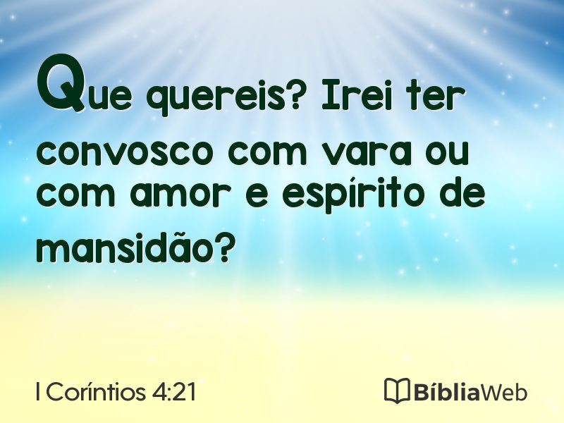I Coríntios 4:21 em imagem para compartilhar
