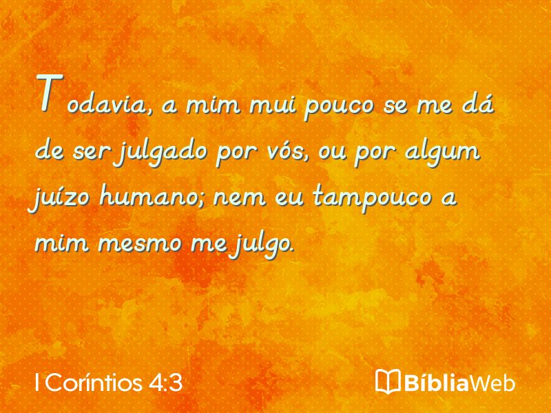 I Coríntios 4:3 em imagem para compartilhar