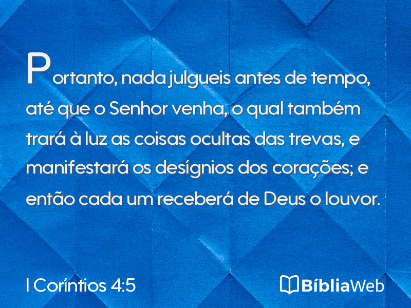 I Coríntios 4:5 em imagem para compartilhar
