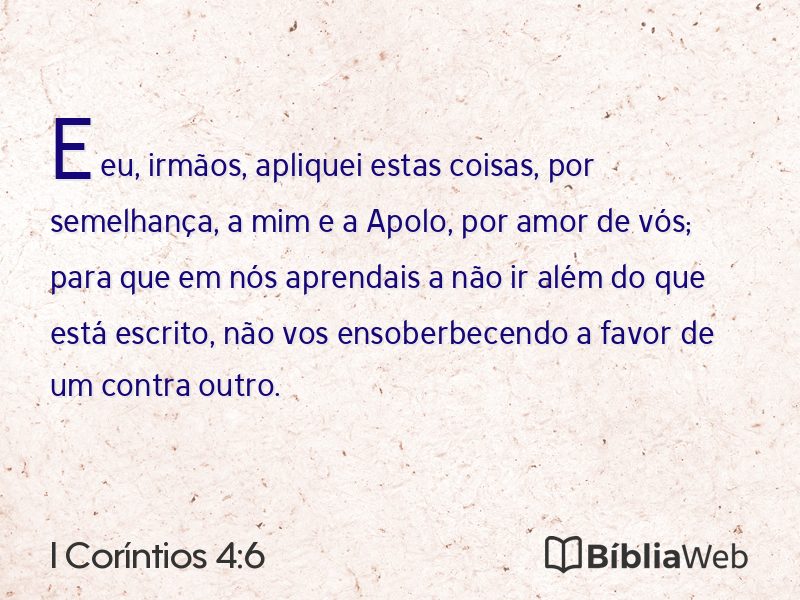 I Coríntios 4:6 em imagem para compartilhar