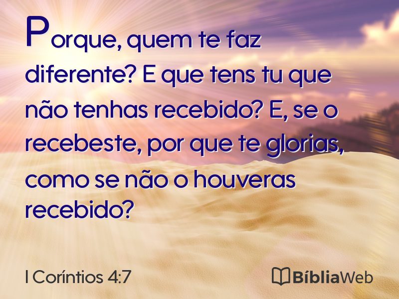 I Coríntios 4:7 em imagem para compartilhar