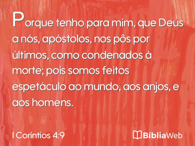 I Coríntios 4:9 em imagem para compartilhar
