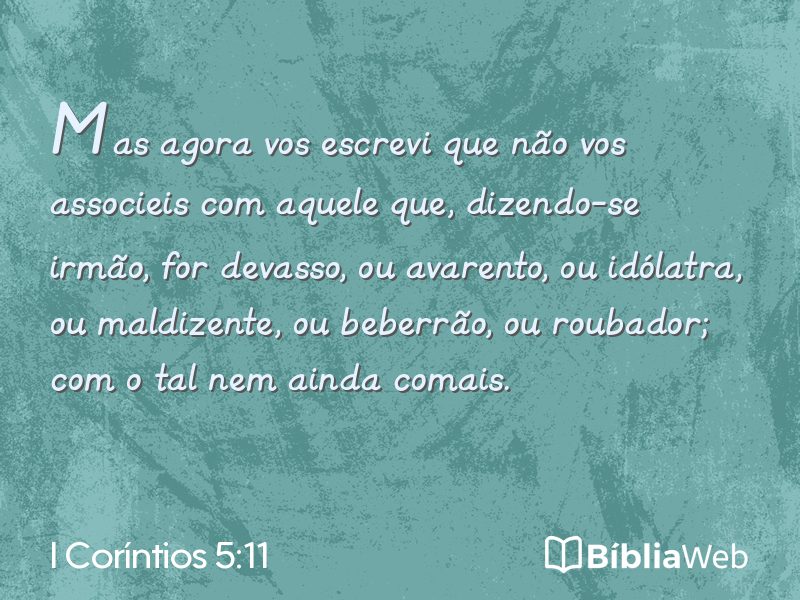 I Coríntios 5:11 em imagem para compartilhar
