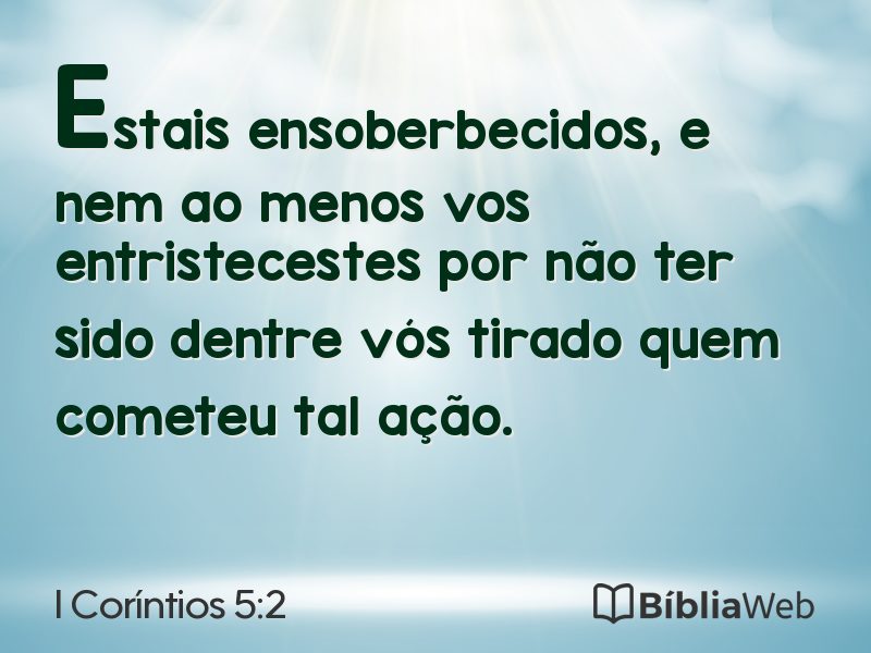 I Coríntios 5:2 em imagem para compartilhar
