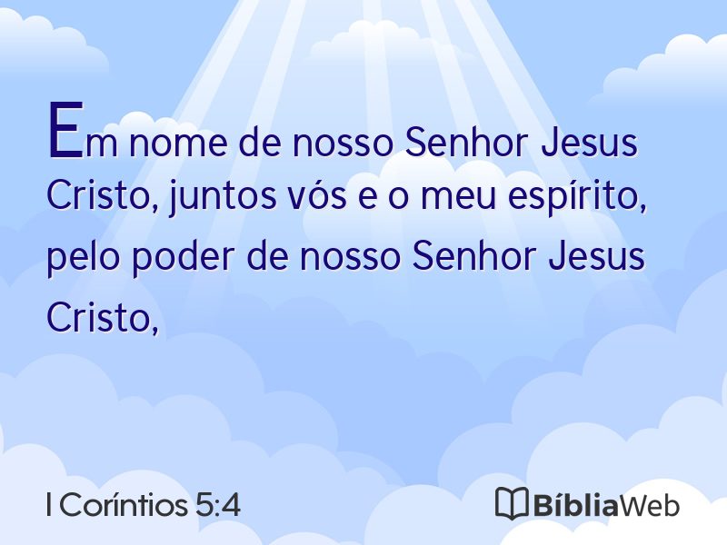 I Coríntios 5:4 em imagem para compartilhar