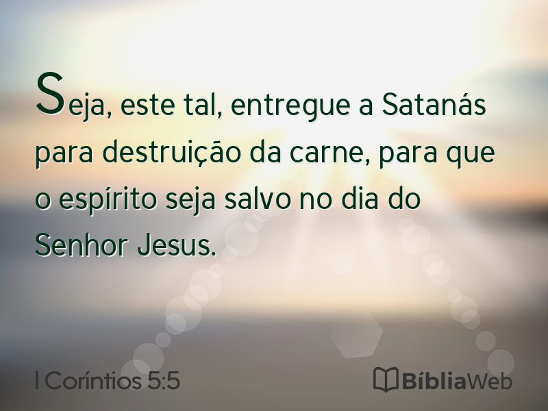 I Coríntios 5:5 em imagem para compartilhar