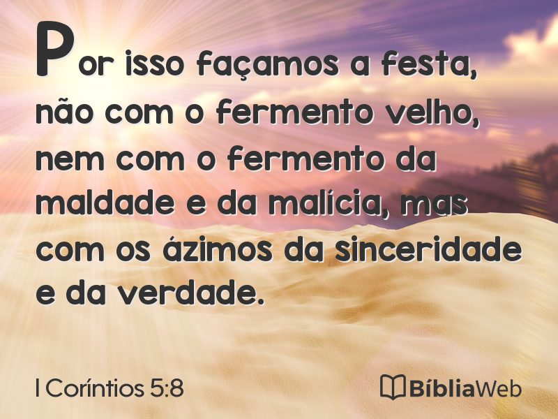I Coríntios 5:8 em imagem para compartilhar