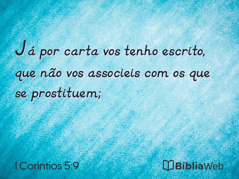 I Coríntios 5:9 em imagem para compartilhar