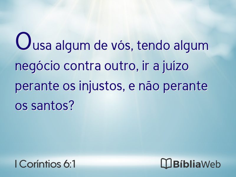 I Coríntios 6:1 em imagem para compartilhar