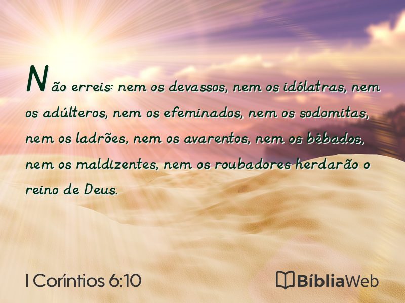 I Coríntios 6:10 em imagem para compartilhar
