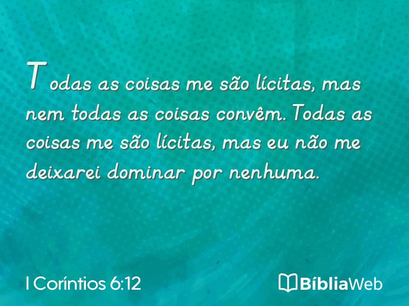 I Coríntios 6:12 em imagem para compartilhar