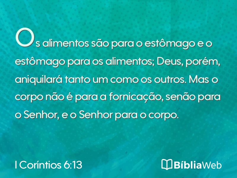 I Coríntios 6:13 em imagem para compartilhar