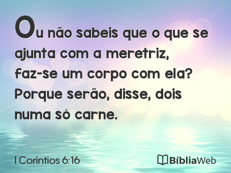 I Coríntios 6:16 em imagem para compartilhar