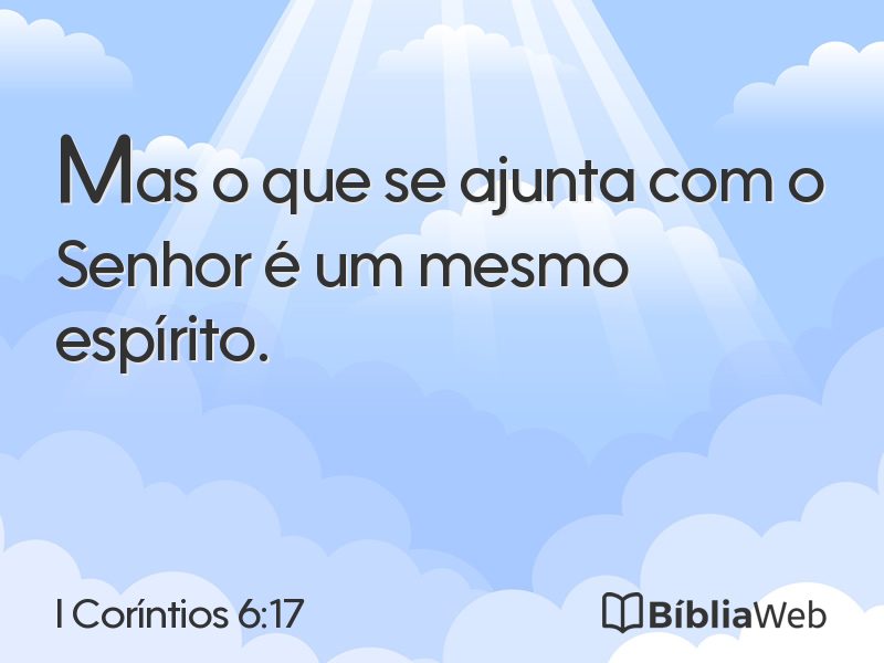 I Coríntios 6:17 em imagem para compartilhar