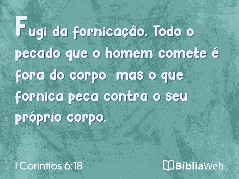 I Coríntios 6:18 em imagem para compartilhar