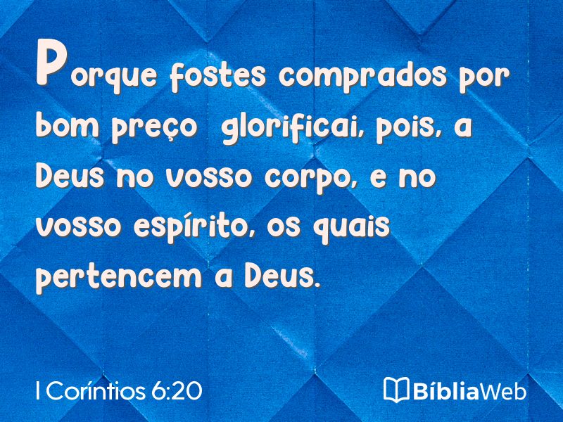 I Coríntios 6:20 em imagem para compartilhar