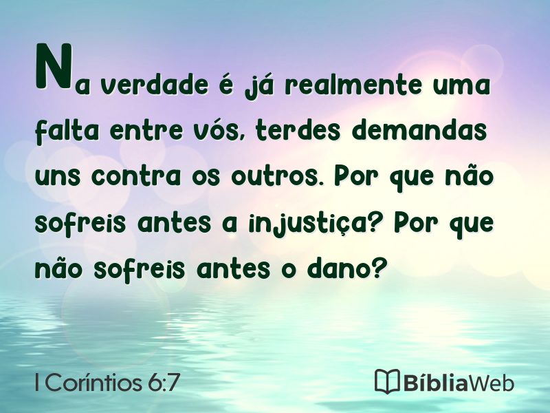 I Coríntios 6:7 em imagem para compartilhar