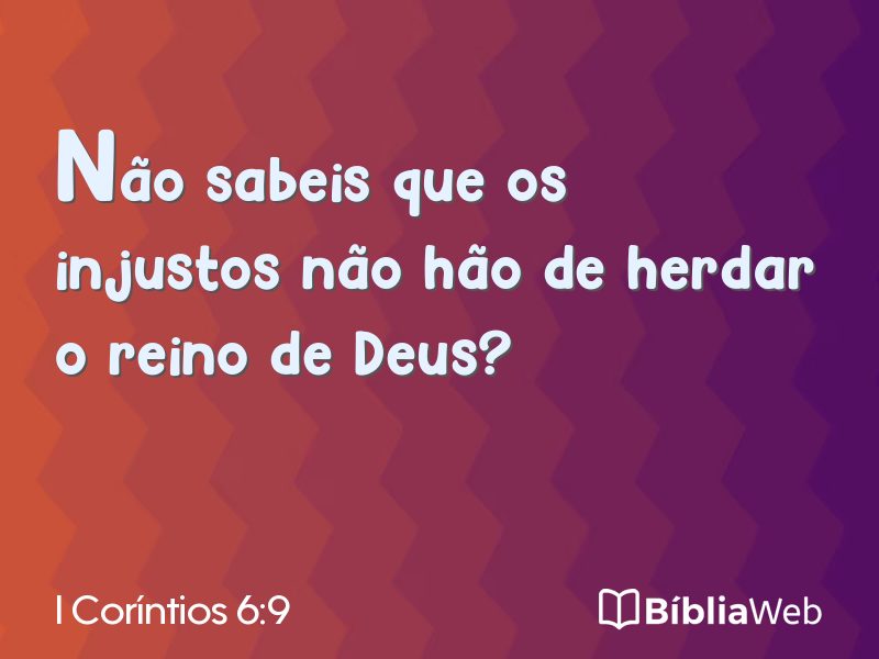 I Coríntios 6:9 em imagem para compartilhar