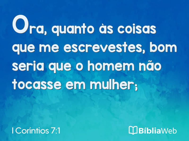 I Coríntios 7:1 em imagem para compartilhar