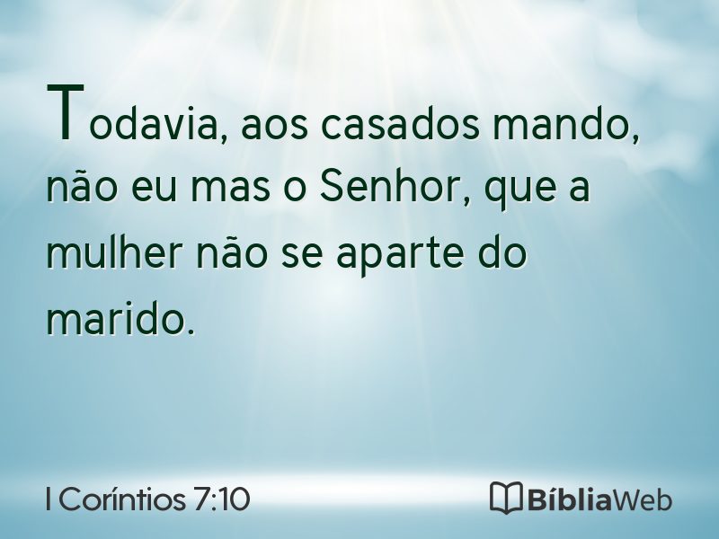 I Coríntios 7:10 em imagem para compartilhar