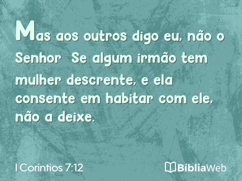 I Coríntios 7:12 em imagem para compartilhar