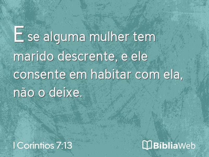 I Coríntios 7:13 em imagem para compartilhar