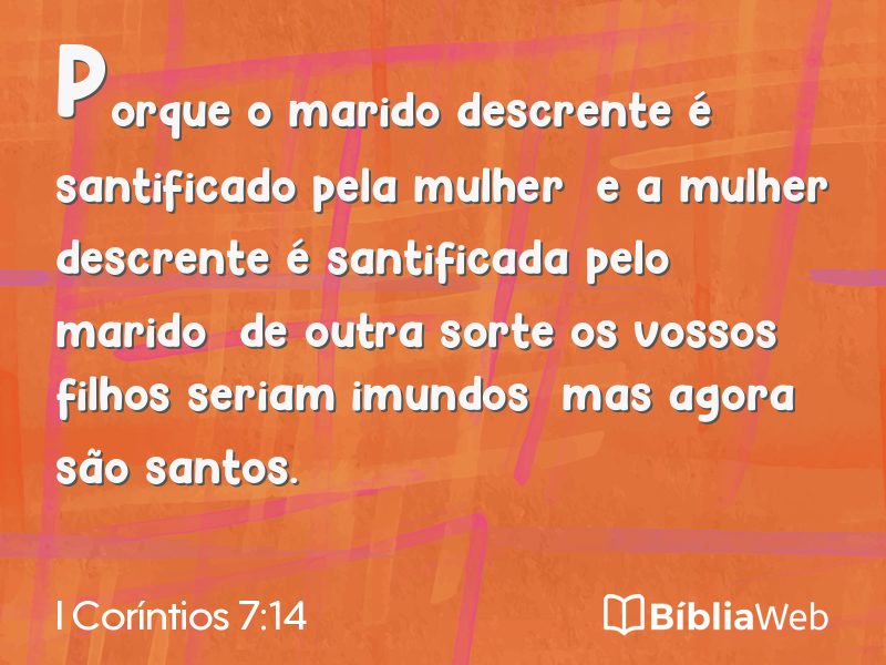I Coríntios 7:14 em imagem para compartilhar