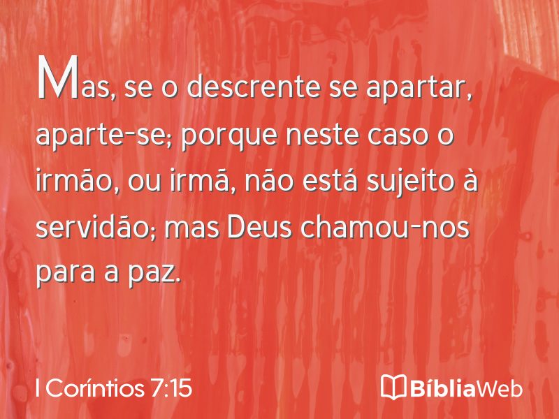 I Coríntios 7:15 em imagem para compartilhar