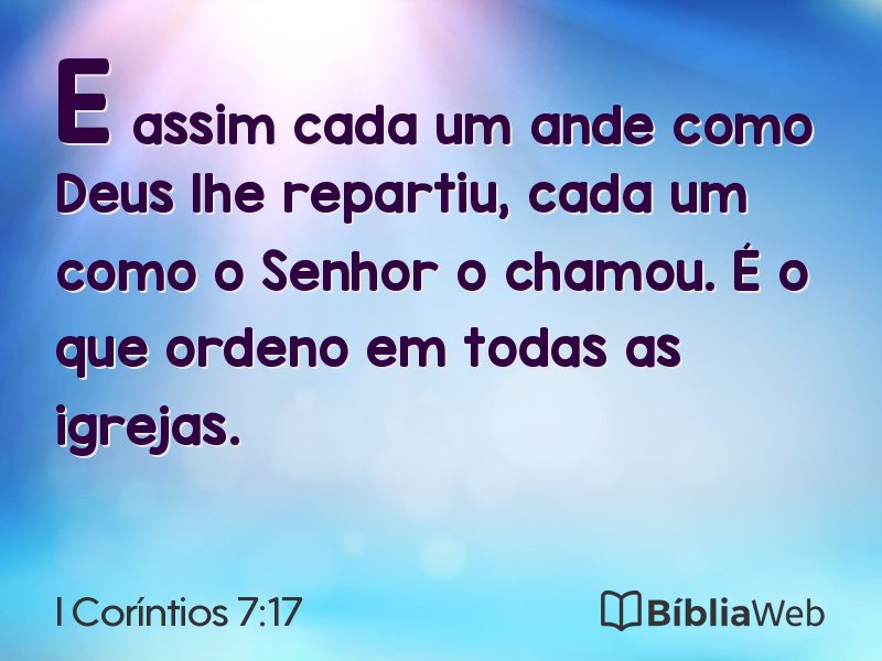 I Coríntios 7:17 em imagem para compartilhar
