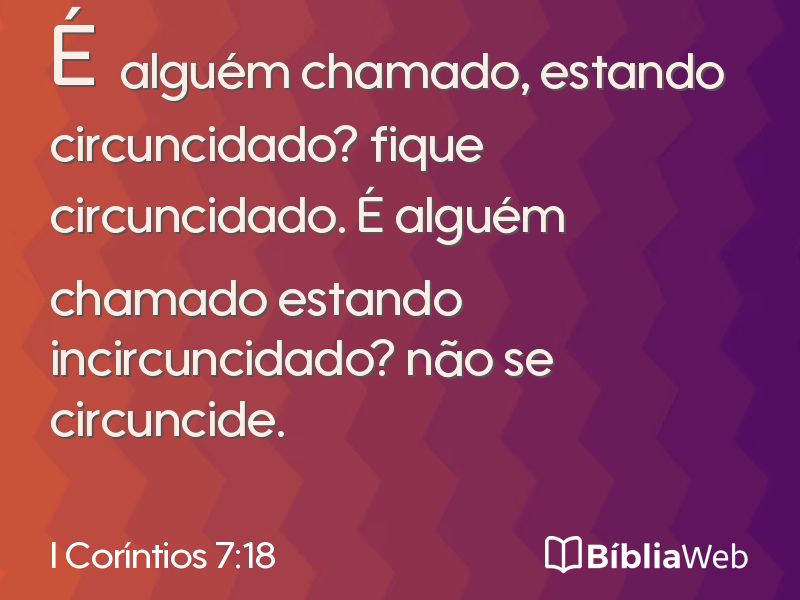 I Coríntios 7:18 em imagem para compartilhar
