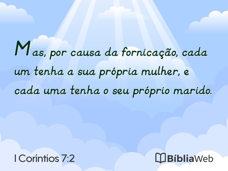 I Coríntios 7:2 em imagem para compartilhar