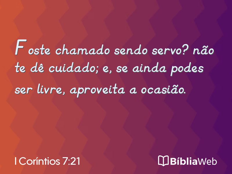 I Coríntios 7:21 em imagem para compartilhar