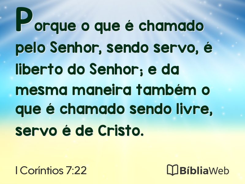 I Coríntios 7:22 em imagem para compartilhar