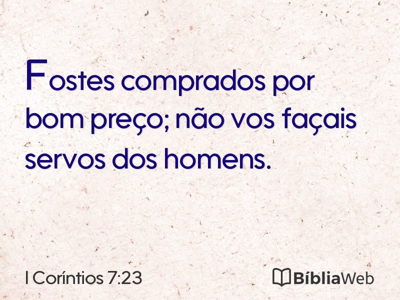 I Coríntios 7:23 em imagem para compartilhar