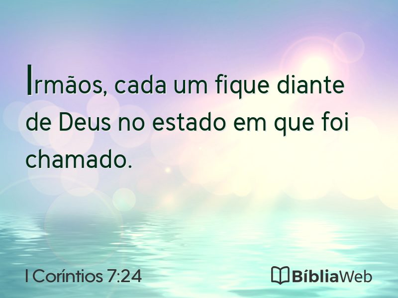 I Coríntios 7:24 em imagem para compartilhar