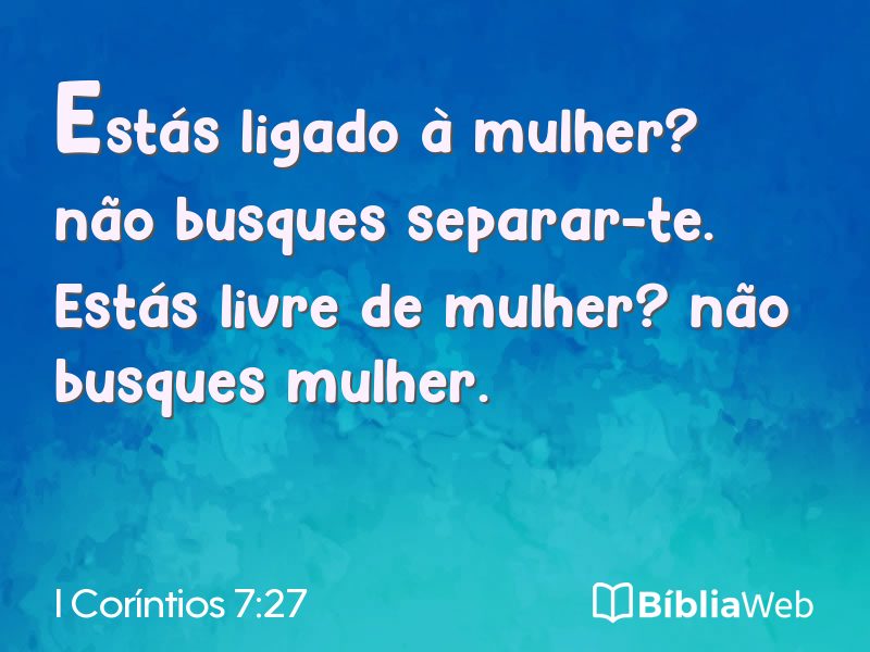 I Coríntios 7:27 em imagem para compartilhar