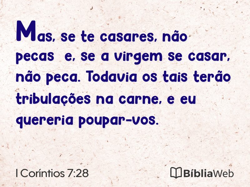 I Coríntios 7:28 em imagem para compartilhar