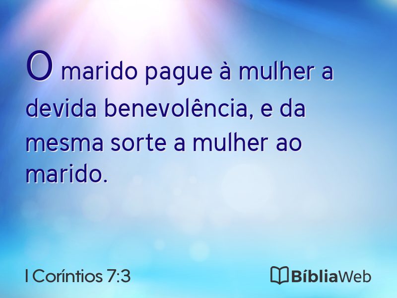 I Coríntios 7:3 em imagem para compartilhar