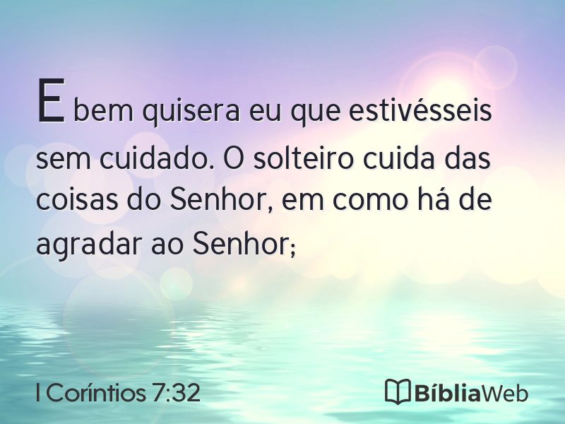 I Coríntios 7:32 em imagem para compartilhar