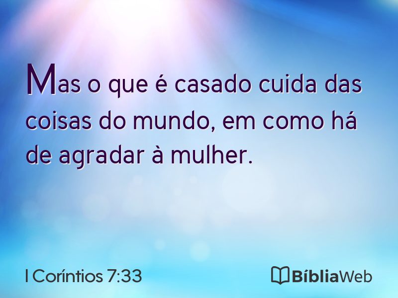 I Coríntios 7:33 em imagem para compartilhar