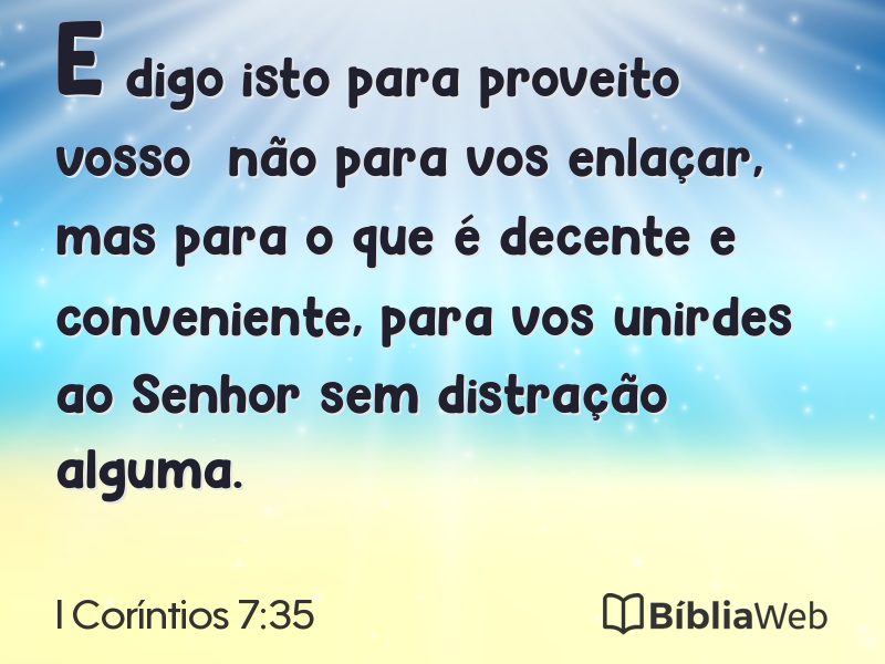 I Coríntios 7:35 em imagem para compartilhar