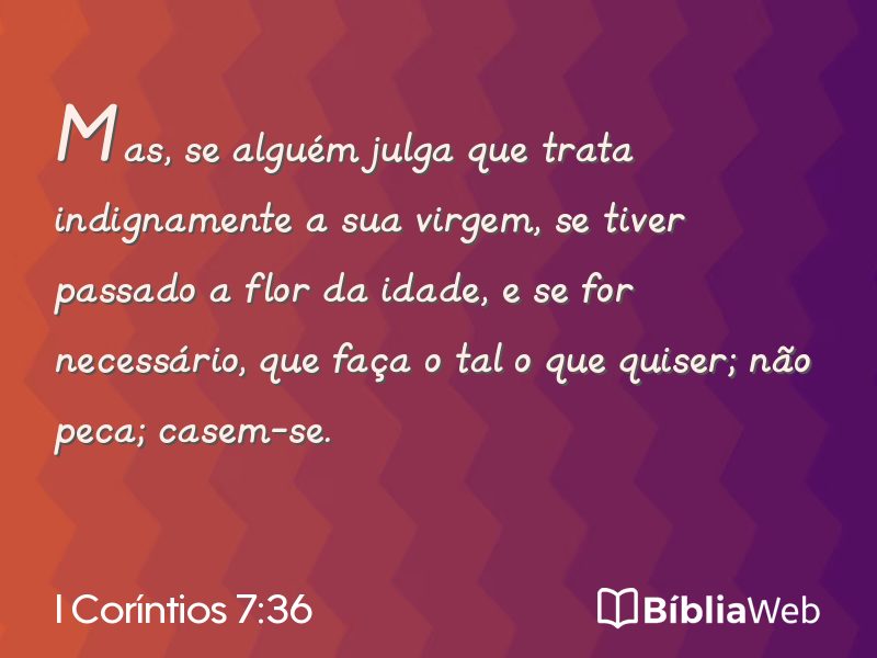 I Coríntios 7:36 em imagem para compartilhar